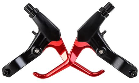 RIVDEE Fahrrad Bremshebel 1 Paar | Bremsgriffe Fahrrad| Lenkerbremsen Fahrradbremse Handbremse Hebel| für 22mm Lenker MTB, Rennrad, BMX, Citybike, Trekkingrad, Klapprad(rot)