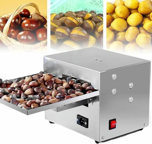 GFXYQPDNV Máquina automática de descascarado y Apertura de castañas, máquina eléctrica para Galletas de castañas de 60 W, máquina Comercial para Hacer Muescas de castañas
