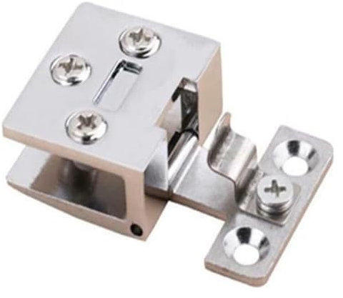 SchrankscharnierSchrankglastürscharnier Glastürscharnier Schrank Vitrine Torklemme Möbelbeschläge Möbelscharnier for Glastüren Clip (Schwarz)(Silver)
