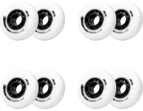 MMDXDLX Inline Skate Rollen 72 mm, 76 mm, 80 mm, Inline-Räder, Härte 82A, Inline-Ersatzräder for Outdoor/Indoor(White,72mm)