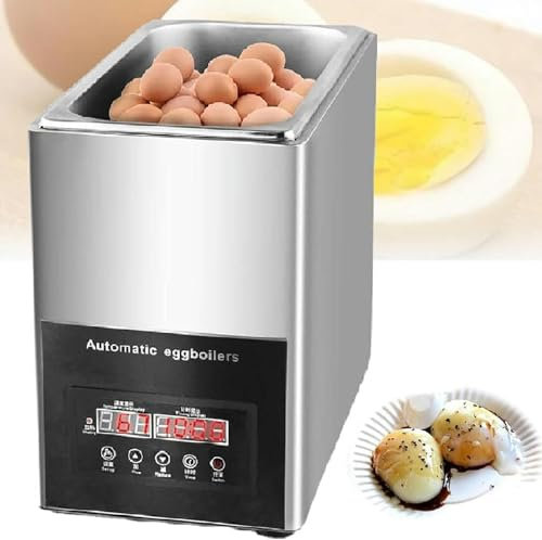 FLTRGO Hervidor de Huevos Comercial, hervidor de Huevos eléctrico rápido, máquina automática para Huevos Medio cocidos, vaporizador de Huevos a Temperatura Constante con Capacidad para 50 Huevos ~/