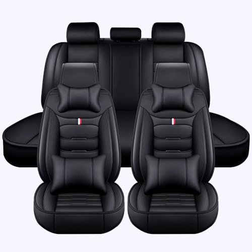 Auto Sitzbezüge für BMW X4 G02 2018-2023, 5-Sitze Leder AutositzbezüGe, Sitzbezug Auto Vordersitze Rückbank Wasserdicht Sitzschoner,Luxurious Version-Black