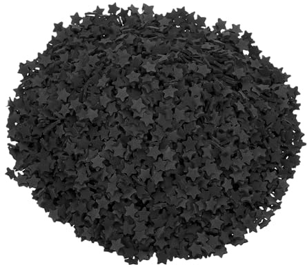 sourcing map Fake Sprinkles, 100G Star Resin Fake Candy Sugar Faux Sprinkles Polymer Clay Slices for Nail Art DIY Crafts Cake Dessert Phone Case Shaker Card Filler, Black