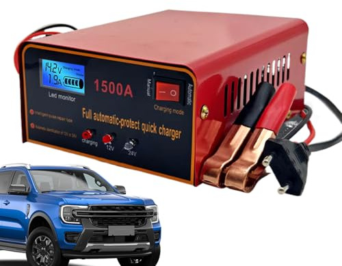 Cargador de batería para automóvil Compresor portátil de alta resistencia | Cargador De Mantenimiento Camión, autocaravana, , cortacésped y tractor