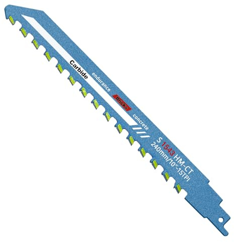 Syunyin Säbelsägeblätter Stein, Säbelsägeblatt für Porenbeton, Hartmetallstahl Sägeblätter für Hohlblockstein, Metall, Ziegel, Beton (S1543, 240mm)
