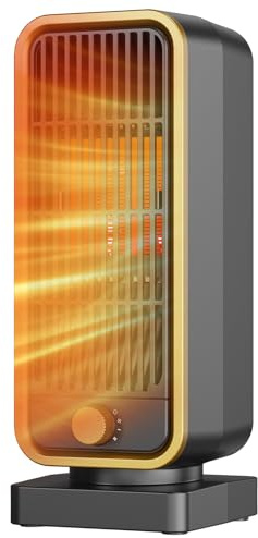 Riscaldatore elettrico PTC 900W silenzioso, risparmio energetico, 3 modalità, protezione surriscaldamento e anti-ribaltamento, per camera da letto e locale