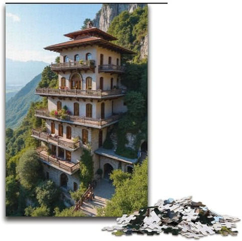 Jigsaw Puzzles for Adults 1000 Piece Mountain Pavilion Jigsaw Puzzles Game Toys Funny 1000 PCS(38x26cm)