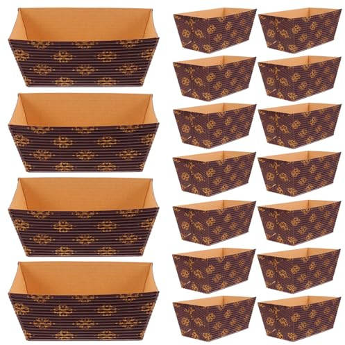 Alipis Moules à Pain En Papier Rectangulaires 80x40x40mm, Lot De 25 Caissettes En Papier Épais Résistant Haute Température, Fourniture Jetable Pour Cuisson Et Pâtisserie, Adaptés Fêtes Et Événements
