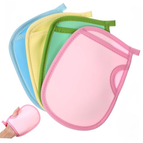 LIFKOME 4Pcs Bath Exfoliating Mitts Skin-friendly Body Bath Gloves for Deep Cleaning Spa Shower Rich Strong Friction Lightweight and Portable for Comfortable Daily Use