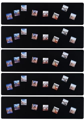 STALFORM 5 x Lavagna Magnetica da Parete in Acciaio Nera 80x22 cm, Memo-Board, Pannello Magnetico per Calamite, Lavagna da Cucina, Ufficio, Camera dei Bambini