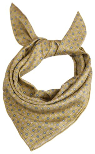 Prettystern sidenhalsduk 65 x 65 cm unisex sidenduk, handrullade kanter, 100 % sidenhalsduk huvudduk för kvinnor och män, 21 gul-grön, 65cmx65cm
