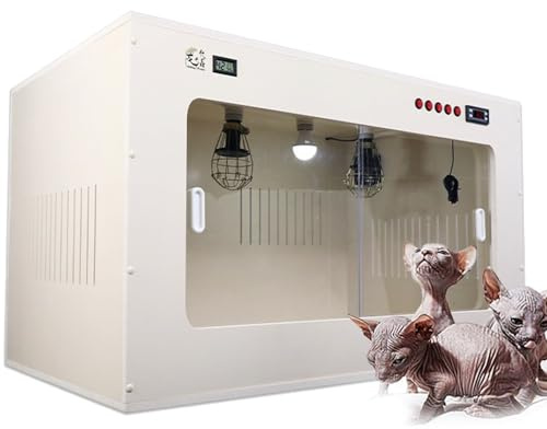 RETRIN Couveuse pour Nouveau-nés Chien et Chat,Incubateur Isotherme Intelligent avec Éclairage LED et Contrôles Indépendants,Mainten Une Zone Propre et Chaude pour Chiots et Chaton 100 * 60 * 60cm