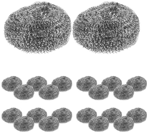 MUELODSIC 40 Pezzi Pagliette in Acciaio Inossidabile 40 Pezzi Set, Lana D'acciaio per Pulizia Pentole e Padelle, Panni Metallici Resistenti Antiruggine per Cucina e Lavelli, Uso Multiuso