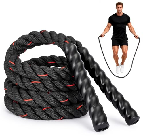 JF HOME BLISS Weighted Jump Rope for Fitness Heavy Jump Rope with Adjustable Length Comfortable Handles for Men & Women Full Body Workout Equipment for Muscle Building Fat Burning & Cardio Training