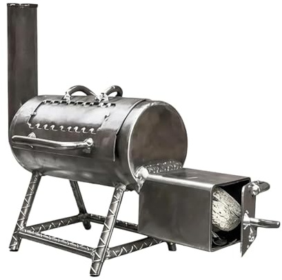 Fumoir miniature, gril à charbon portable réglable avec cheminée à charbon, petit fumoir de barbecue en métal multifonctionnel pour randonnée en plein air, pique-nique, grande saveur (1Pcs)