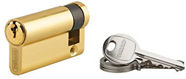 Mezzo Cilindro europeo per serratura Ecopro, 50x10mm, anti estrazione, 3 chiavi, finitura ottone - THIRARD