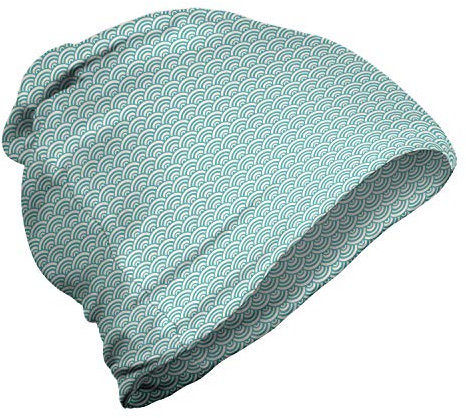 ABAKUHAUS Wasser Unisex Beanie, Kurvige Linien Bubbles Sea, Wandern im Freien, Sky Blue Weiß