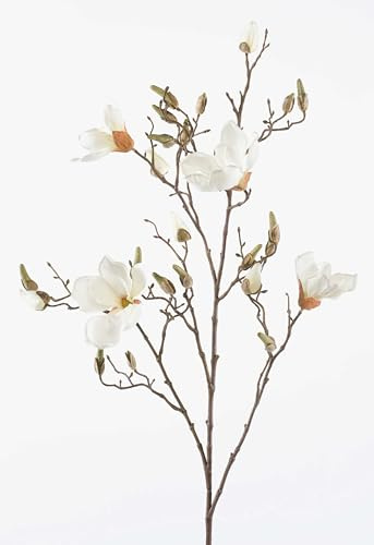 artplants.de Kunst Magnolie CAELO, Creme, 105cm - Seidenblume Magnolie
