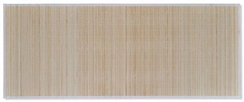 Tidyard Bambusteppich Teppich Matte Läufer Vorleger Bambusmatte Küchenteppich Rechteckig Naturfarbener 80 x 200 cm