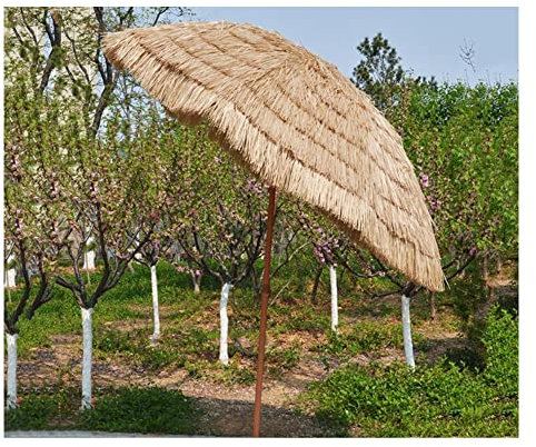 XPGEREP Parasol Hawaii Inclinable, Naturel Parasol de Plage Parasol Paille pour Jardin terrasse Plage hôtel, 8 Baleines/Natural Colour/Diameter 2.4m