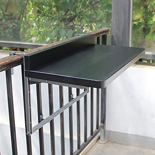 AOKEBR Outdoor Klappbar Balkontisch,Outdoor-Tisch Balkontisch Zum Einhängen,Balkontisch,Tischplatte Klappbar Und 5-Fach Höhenverstellbar,Hängetisch Gartentisch Klapptisch
