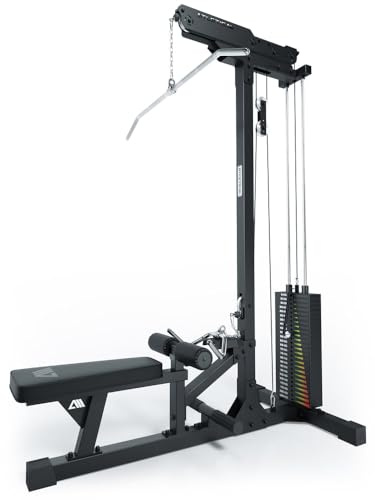 ATLETICA Latzug mit Ruder-Station, Studioqualität, 125 kg Steckgewicht