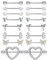 Adramata 8 Paar 14G Nippelpiercing Chirurgenstahl Brustwarzenpiercing Set CZ Schmetterling Nippel Piercing Set Kugel Herz Zungenstangen Nippelpiercing Körper Piercing Schmuck Damen