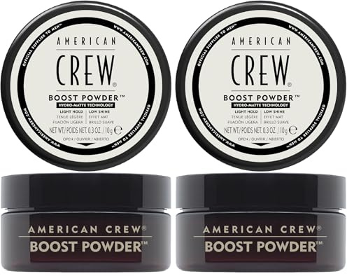 American Crew - Boost Powder - Poudre Coiffante Homme Volumisante - Produit Coiffant Finition Mate - Tous Types de Cheveux - Produit Cheveux Formule Professionnelle - 10g (Lot de 2)
