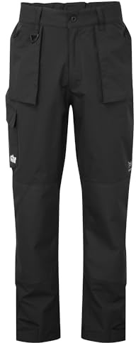 Gill OS3 Coastal Sailing Pants Trousers - Waterproof, Breathable & Stain Repellent (Black, XL)