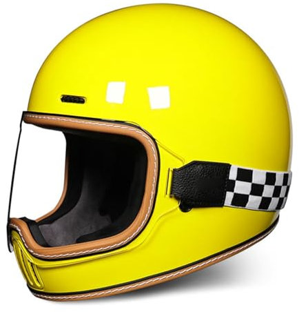 Full face Motorrad Helm Vintage Integralhelm DOT/ECE-Zugelassenes Motorrad-Elektrofahrzeug Vier Jahreszeiten Männer Und Frauen Motorrad-Laufhelm Elektrisch E,M