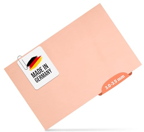 Lederstücke für Lederhandwerk -Punzierleder – Bastelleder Zuschnitt - Blankleder – Dickleder - 200mm x 300mm vegetabil gegerbte Rindsleder - Buchbinder Leder – Sattlerleder (3.0-3.5mm)