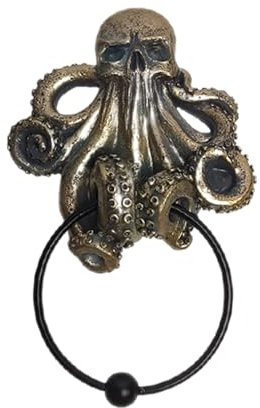 Gothic Türklopfer | Dekorativer Oktopus Drache Harz | Wohnaccessoires | Klassische Vintage Design Figur für Thema Cafe Dekoration