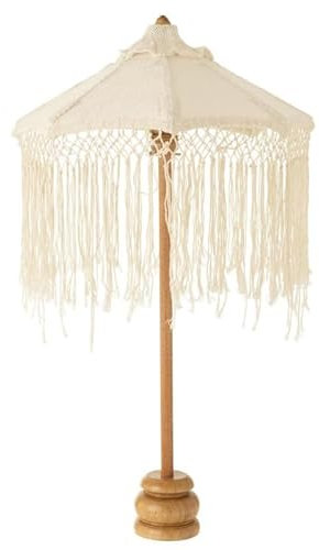 Paris Prix - Parasol Déco Franges tumanggal 84cm Crème
