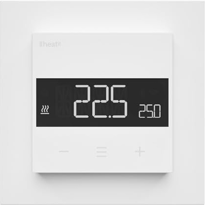 Heatit Z-TRM6 Z-Wave Plus termostatrumsregulator med EXT. Elektrisk och vattenledd golvsensor, IR-uppvärmning, färg: vit RAL 9003