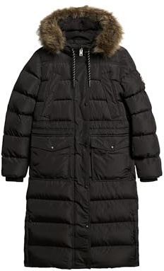 Superdry Damen Langer Everest Kunstfellmantel