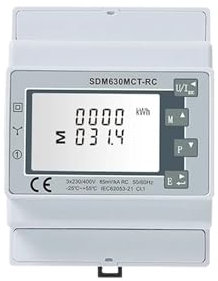 AIRUIXI Compteur d'énergie Compteur d'énergie triphasé à Trois Fils avec Bobine Rogowski SDM630MCT-RC + 3 pièces ESCT-RC100/RC150(SDM630MCTRC3pcsRC100)