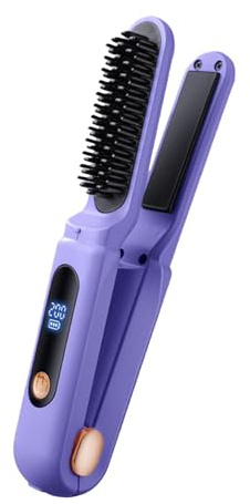Piastra per capelli portatile a doppio uso - Piastra per capelli senza fili, spazzola lisciante portatile senza fili | Pettine lisciante anti scottatura, spazzola lisciante portatile da trasportare