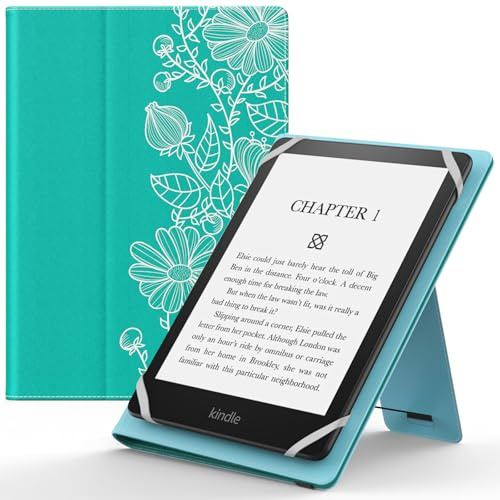 MoKo Universal Hülle für 6 6,8 7 Zoll Schutzhülle mit Handschlaufe & Verstellbarem Ständer für Kobo Clara 2E/Fire Tablet/Kindle/Kobo/Voyaga/Lenovo/Sony Kindle eBooks E-Reader Tablet, Linie