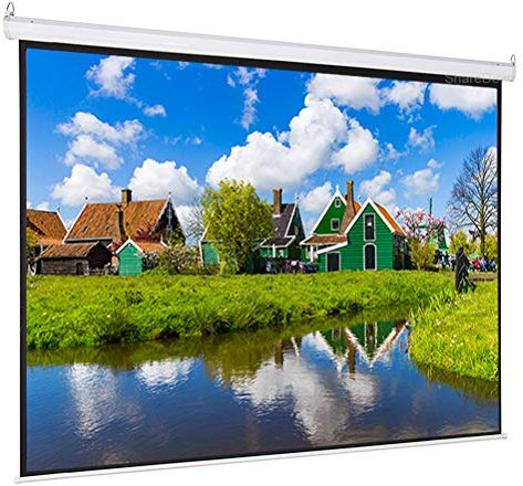IUBGFTO Schermo per proiettore, Schermo per proiettore tensionato motorizzato 16:9 4K Schermo di proiezione in Cristallo Nero Alr per Il Tuo Home Theater (84 Pollici)