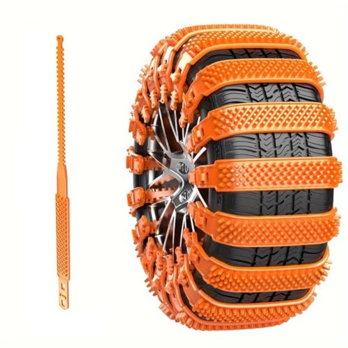 ZKUZKA Catene da Neve riutilizzabili Auto per Benz B-Class W247 2020-2024, Catene da Neve per Pneumatici Auto, Fascette fermacavi, Accessori per Auto per giornate nevose,A-Yellow 10Pcs(Two Tires)