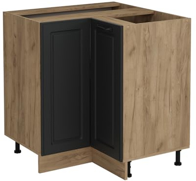 Vicco Eckunterschrank R-Line, Anthrazit Landhaus, 75.6 cm | MDF-Front · Ohne Arbeitsplatte · Höhenverstellbare Füße · Metallgriffe · 1 Tür