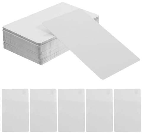 Operitacx 50 Tarjetas De Visita MetáLicas En Blanco Para SublimacióN Tarjetas De Nombre Gruesas De Metal Para Diy Y Grabado 3.30X2.20X0.08In Uso Profesional Y Personal