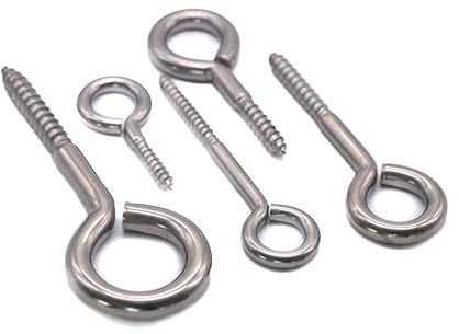 4 Pack 6mm x 60mm A4 316 Stainless Steel Vine Eye Wood Screws (6mm x 60mm)