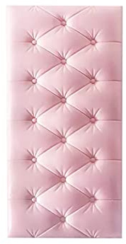 KUANGGE Panneaux muraux rembourrés, tête de lit à Monter soi-même, Panneaux muraux décoratifs rembourrés – Paquet de 1/4 – Facile à Installer (Couleur : Rose, Taille : 1 pièce)