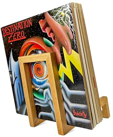 Målick Schallplatten Aufbewahrung | 75 Schallplatten | Eiche Massivholz Vinyl Schallplattenständer | Schallplattenregal für Vinyl Aufbewahrung | Vinylhalter | Hochwertiger Schallplattenständer