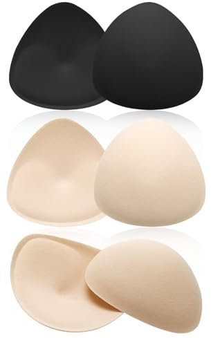 WLLHYF 1/2/3 paia di inserti per reggiseno, inserti triangolari traspiranti per reggiseno, colore della pelle, imbottitura rimovibile per reggiseno morbido e confortevole, per donne e ragazze