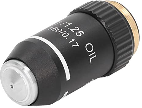 Lentille d'objectif de Microscope, Lentille Haute Puissance 100X de Taille Standard pour Microscopes Biologiques