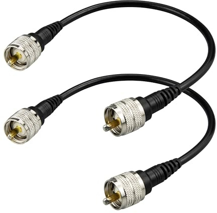 Boobrie Verbessertes UHF Stecker Kabel 30CM PL259 CB-Funk-Verlängerung 50 Ohm RG58-Koaxialkabel UHF PL-259 Verlustarmer CB-Koaxial-Jumper für Antenne SWR-Messgerät Amateurfunk Rundfunk 2er-Pack
