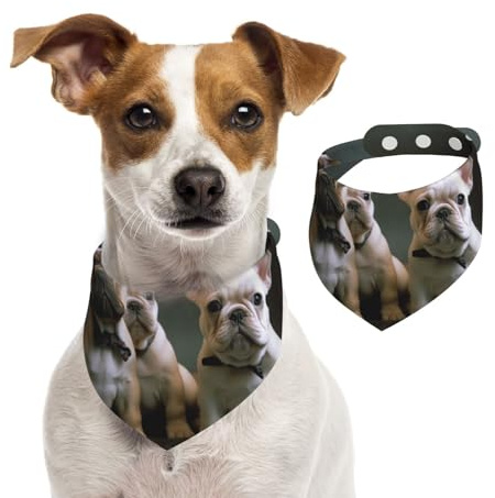 Hundehalstuch, Französische Bulldogge, Welpen, Haustier-Schal, verstellbar, waschbar, doppelseitig, Haustier-Halstuch, Baumwolle, Dreieck-Lätzchen, Hunde-Schals, Katzenschals für Welpen, Kostümzubehör