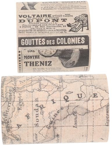 Gadpiparty 2 Rolls Vintage Decorative Tape of Wide DIY Tape for Scrapbooking Journaling and Craft Projects Antique Newspaper Map Designs Easy to Tear Safe Durable